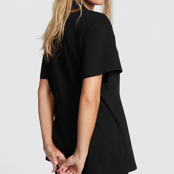 NWT Victoria's Secret PINK Oversized Campus Short Sleeve Tee, XL - Picture 3 of 8